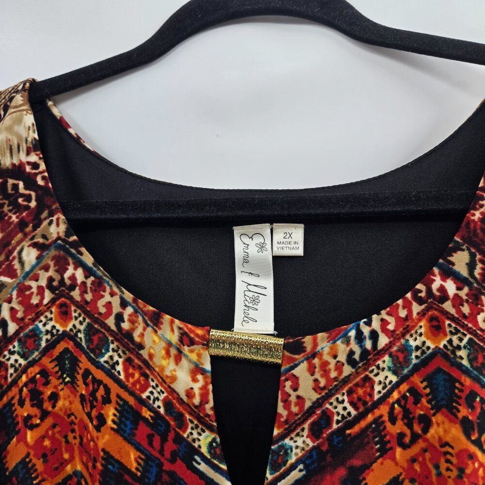 Emma & Michele Bohemian Sleeveless Maxi Dress 2x - Picture 3 of 10